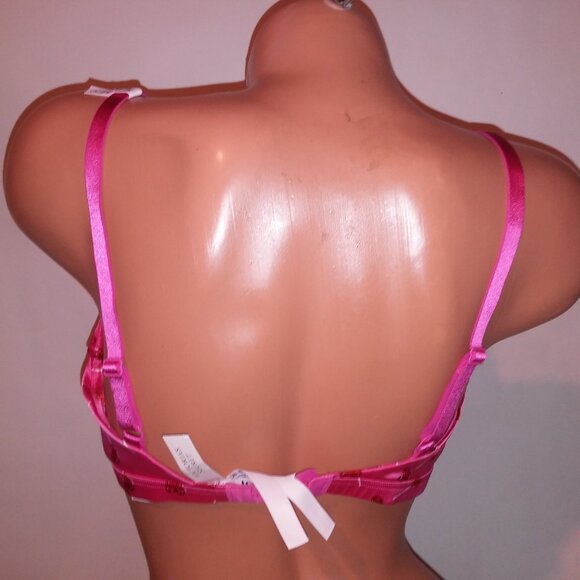 Victoria’s Secret Tease Bralette Bra XS Pink Satin Lollipop Hearts Wireless NWT - Picture 5 of 9